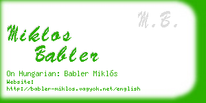 miklos babler business card